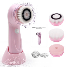Electric Rechargeable Facial Deep Cleansing Face Bristle Spin Brush Cleanser with 3 rechangeable heads
